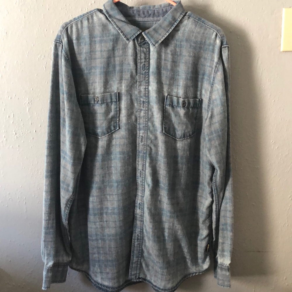 Distressed Large blue flannel